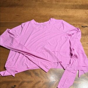 Free People Movement Cropped Pink Long Sleeve Top